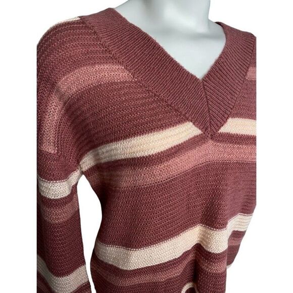 Derek Heart Sweater Top Juniors' MEDIUM Pink‎ Peach Ivory Oversized Relaxed NEW - Picture 3 of 10
